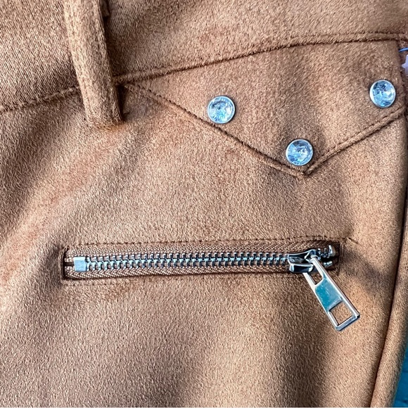 FAUX SUEDE FRINGE AND RHINESTONE WESTERN FLARE PANTS SIZE XS NWT - Picture 7 of 10